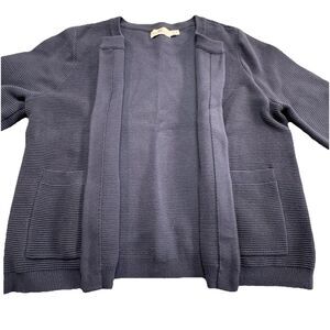 Vineyard Vines Womens‎ Ribbed Open Cardigan Preppy Pocket Navy Medium Blue